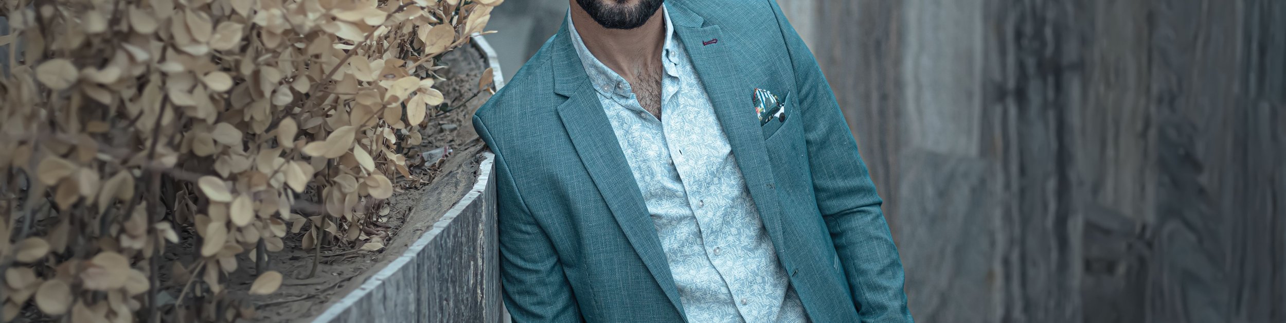 man with a blue suit